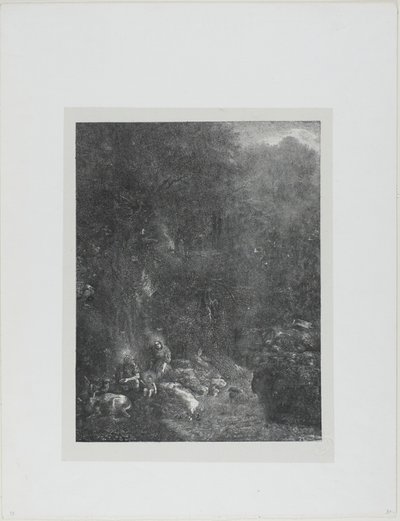 De Heilige Familie met Herten door Rodolphe Bresdin
