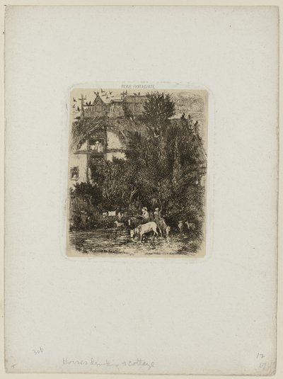 Het Huis met de Gebogen Gevel, uit Revue Fantaisiste door Rodolphe Bresdin