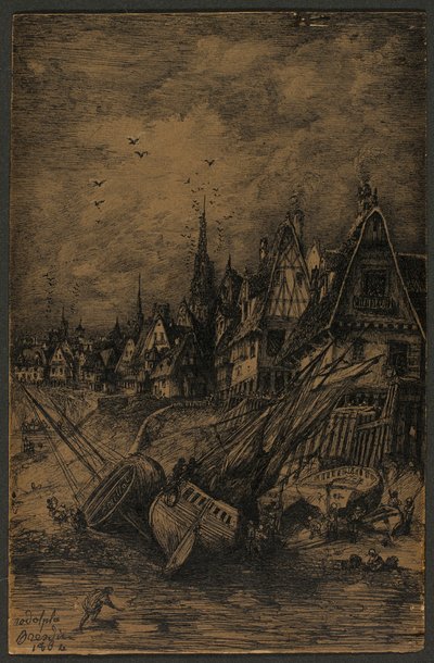 Aangespoelde Schepen door Rodolphe Bresdin