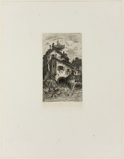 Watermolen door Rodolphe Bresdin