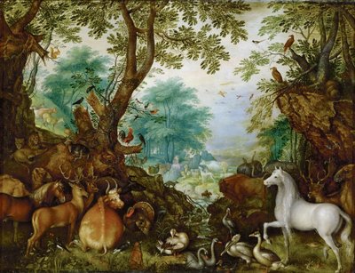 Orpheus tussen de dieren door Roelandt Jacobsz. Savery