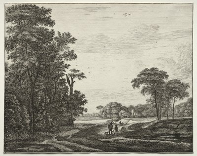 Zes Zichten in het Bos van Den Haag: Plaat 2 door Roelant Roghman