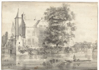 Gezicht op Huis te Rhoon, gezien vanuit het zuiden door Roelant Roghman