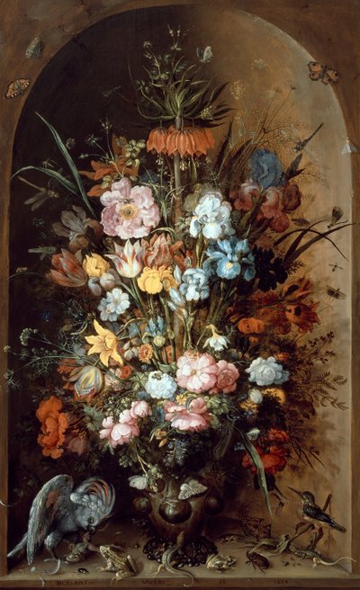 Bloemenstilleven met keizerskroon, 1624 door Roelant Savery