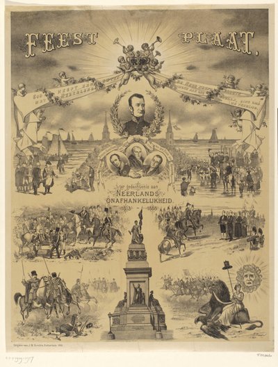 Feestplaat ter gedachtenis aan Neêrlands Onafhankelijkheid, 1813-1888 door Roelof Raar