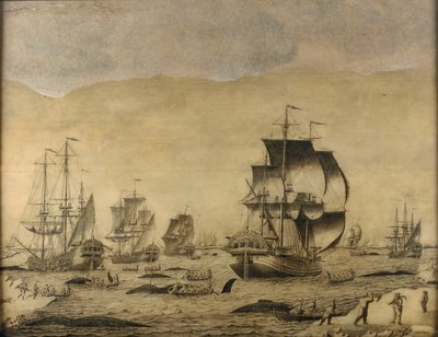 Nederlandse walvisvaarders in het ijs door Roelof van Salm