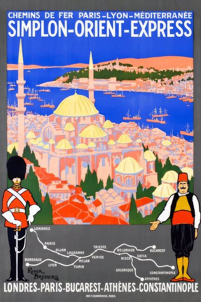 Spoorweg Parijs - Lyon - Middellandse Zee / Simplon-Orient-Express / Londen-Parijs-Boekarest-Athene-Constantinopel door Roger Broders