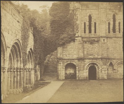Fountains Abbey, zuidoostelijke hoek van het klooster door Roger Fenton