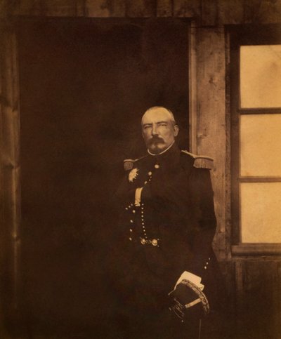 Franse Generaal Pierre Bosquet, Driekwart Portret, Krimoorlog, Krim, Oekraïne door Roger Fenton