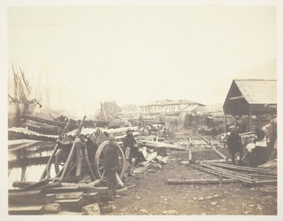 Landingsplaats, Spoorwegwinkels, Balaklava door Roger Fenton
