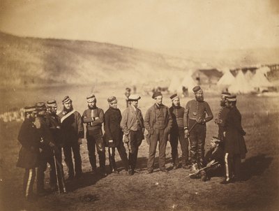 Majoor Burton en officieren van de 5e Dragoon Guards door Roger Fenton