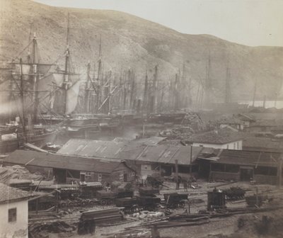 Spoorwegsheds en werkplaatsen, Balaklava door Roger Fenton