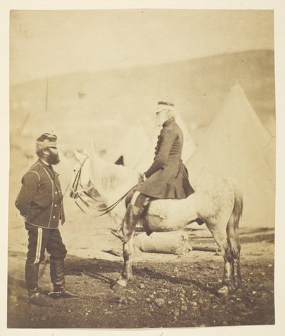 Sir Jas. York Scarlett (1799-1880), generaal, leidde de zware brigade, Balaclava (links); Edward Wm. Lowe (1820-1880), generaal (rechts); Genomen op de Krim door Roger Fenton
