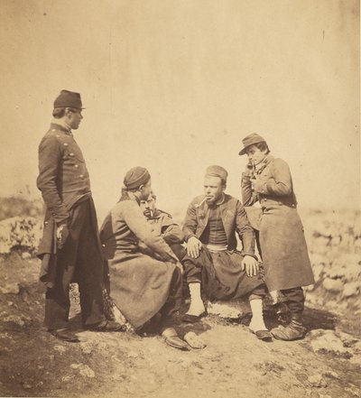 Zouaven en soldaten van de linie. door Roger Fenton