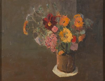Stilleven (Michaelmas-madeliefjes in een potkan) door Roger Fry