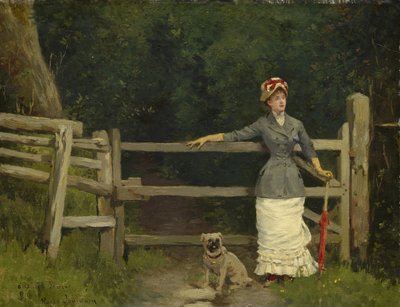 Vrouw en Hond bij de Poort door Roger Joseph Jourdain