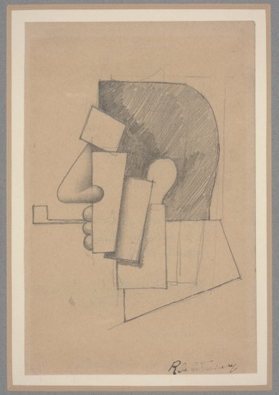 Kubistisch hoofd, c.1915-20 door Roger de La Fresnaye