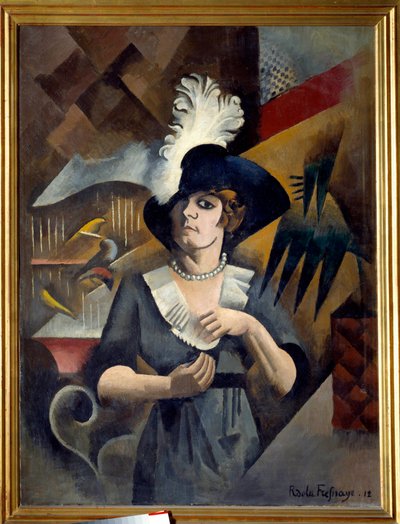 Portret van Alice met de grote hoed door Roger de La Fresnaye