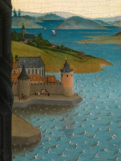 Sint Lucas tekent het portret van de Maagd (detail) door Rogier van der (after) Weyden
