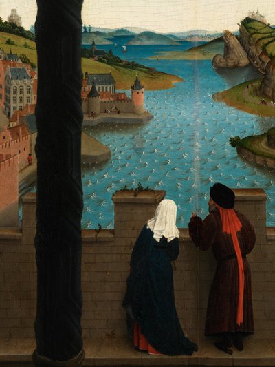 Detail (Sint Lucas tekent het Portret van de Maagd) door Rogier van der (after) Weyden