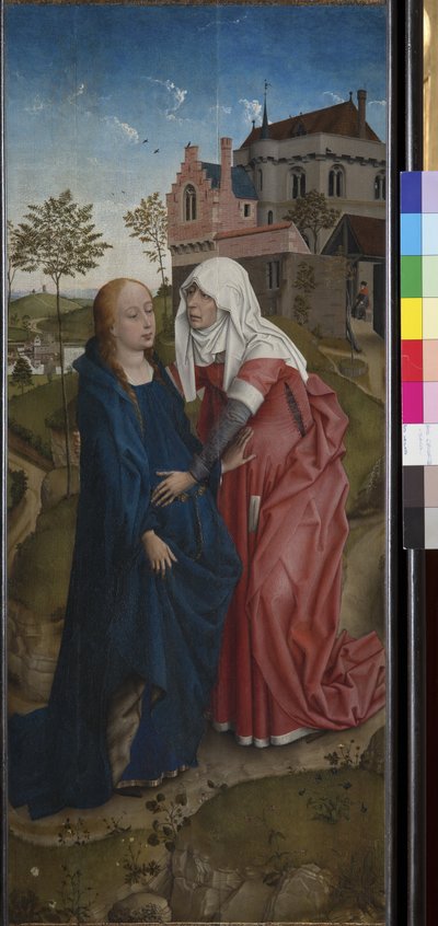 De Visitatie door Rogier van der (workshop of) Weyden