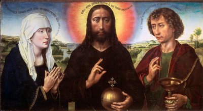 Christus Verlosser tussen de Maagd en Sint Johannes de Evangelist (het Braque-drieluik) door Rogier van der Weyden