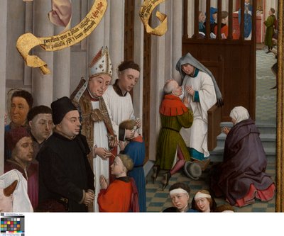 Detail (drieluik van de Zeven Sacramenten) door Rogier van der Weyden