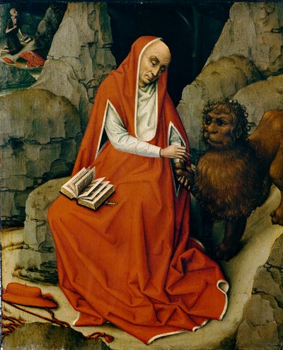 Sint Hiëronymus in de woestijn door Rogier van der Weyden