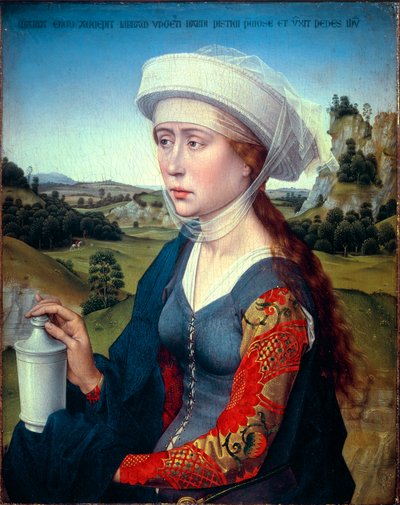 Drieluik van de familie Braque: Representatie van Sint Maria Magdalena (rechterpaneel van het drieluik Braque) door Rogier van der Weyden