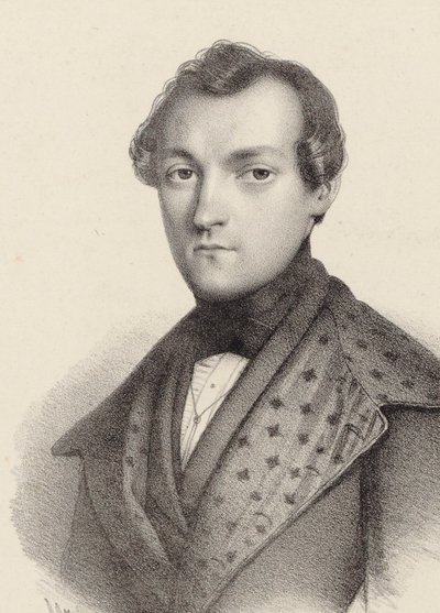 Portret van de pianist en componist Antoine de Kontski door Romain Cazes