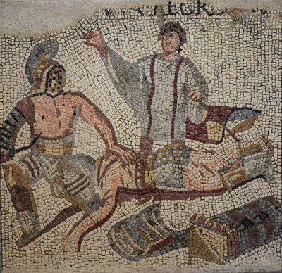 Een gladiatorengevecht met de scheidsrechter door Roman