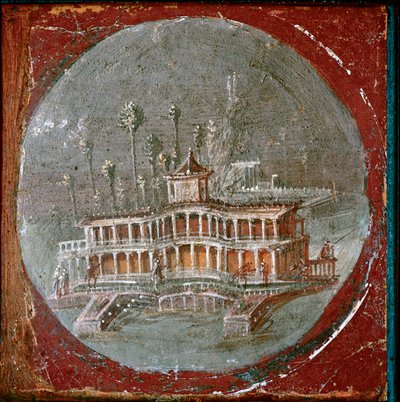 Een villa in Stabiae (fresco) door Roman