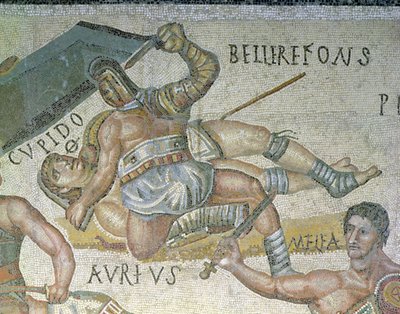Strijd tussen gladiatoren (detail) door Roman