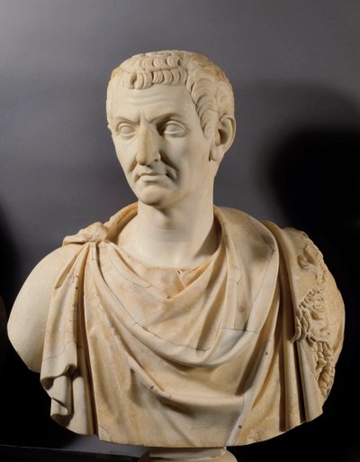 Buste van keizer Nerva (Marcus Cocceius Nerva) (26-98 AD), Parijs, Louvre Museum door Roman