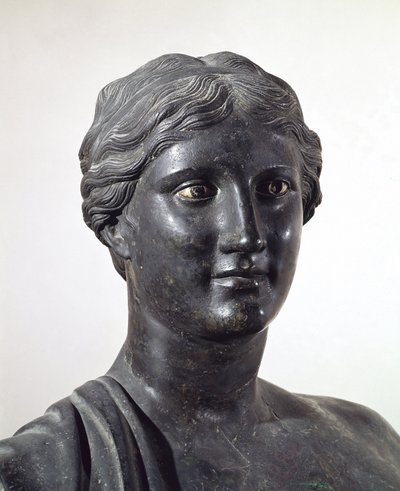 Buste van Sappho, bronzen standbeeld, uit Villa van Papyri, Herculaneum, Campania, Italië, Romeinse beschaving door Roman