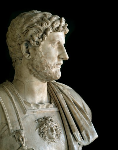 Buste van keizer Hadrianus door Roman