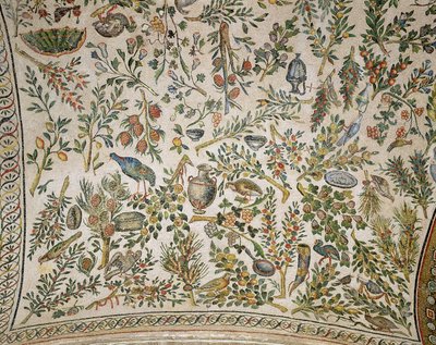 Plafonddecoratie met bloemen en vogels door Roman