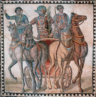 Wagenrennen, menners in startpositie door Roman