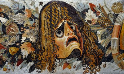 Detail van een mozaïekfries door Roman