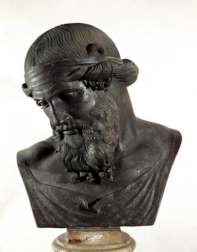 Dionysus (of Plato of Dionysische priester) (bronzen buste) door Roman