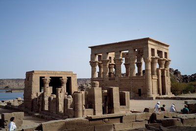 Egyptische oudheid: kiosk van Marcus Ulpius Trajanus (Trajanus) Romeinse keizer. 2e eeuw. Aswan, Philae. Egypte door Roman