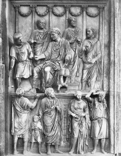 Keizer Marcus Aurelius in de daad van 