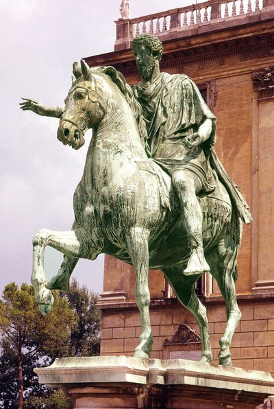 Ruiterstandbeeld van Marcus Aurelius op Piazza Campidoglio, Rome door Roman