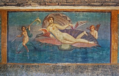 Fresco van Venus, Huis van Venus in Schelp, Pompeii (Unesco Werelderfgoedlijst) door Roman