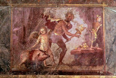 Fresco uit Villa van Mysteries, Pompeii door Roman
