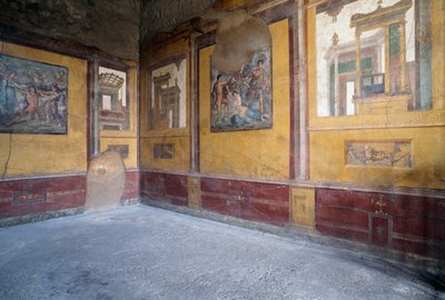 Gefrescoerde kamer van Villa dei Vettii, Romeinse archeologische site van Pompeii door Roman