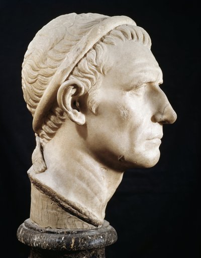 Hoofd van Antiochus III de Grote (Marmeren beeldhouwwerk) door Roman