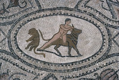 Hercules en de Kretenzische stier, van de vloer van 