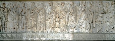 Processie van keizer Augustus - Marmeren reliëffries door Roman