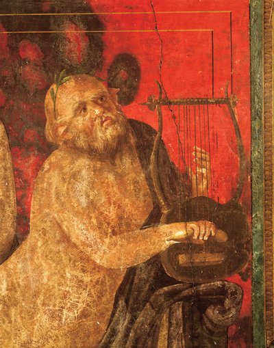Inwijdingsrituelen van de cultus van Dionysus, fresco uit de Villa Dei Mysteri door Roman